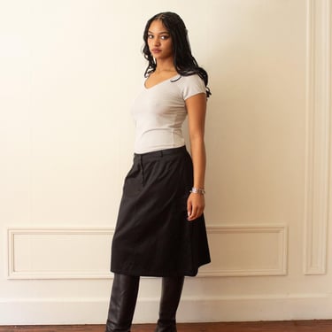 1990s Future Ozbek Sateen Cotton Cargo Skirt 