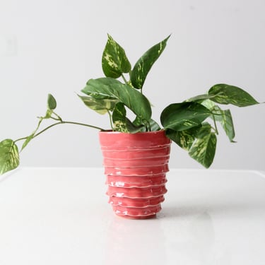 vintage studio pottery coil cachepot vase 