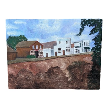 COMING SOON - Late 20th Century "Buildings on a Hill" Townscape Painting by Catherine Miller