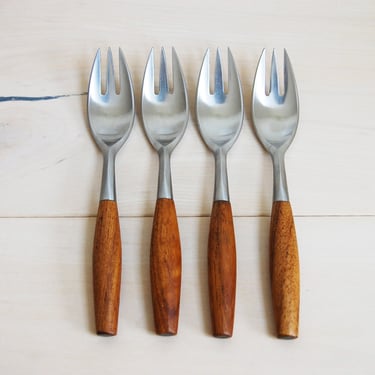 Set of 4 Dansk Fjord Flatware Dessert Forks by Jens Quistgaard 