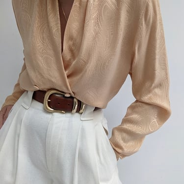 Stunning Vintage Silk Low-Drape Blouse