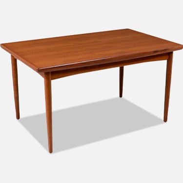 Mid-Century Modern Teak Expanding Draw-Leaf Dining Table