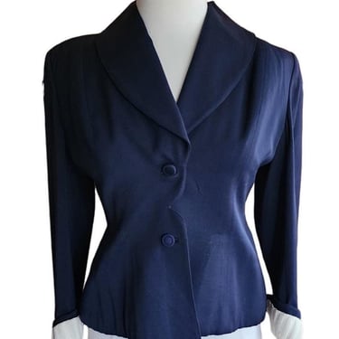 1940s Navy Blue Blazer Lilli Annette 