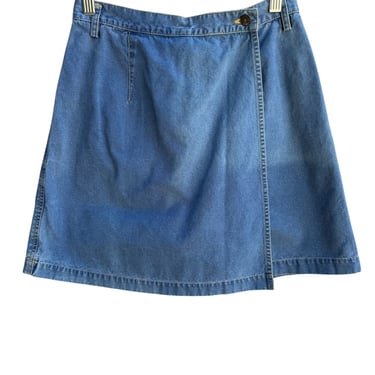 Lizwear Petite Vintage Womens All Cotton Blue Denim High Waist Retro Skort 6