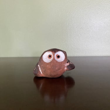 Dane Burr Owl, Mid-Century Modern Pottery Piece, Studio Art Ceramic Piece, Vintage Ceramic Owl, Mid-Century Animal, Glass Owl, Signed Art 