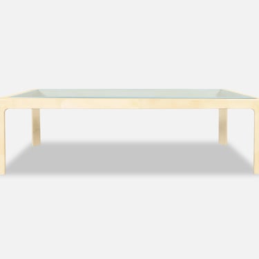 Monumental Italian Goatskin and Glass Dining Table