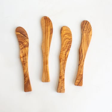 Olive Wood Spreaders, Set of 4