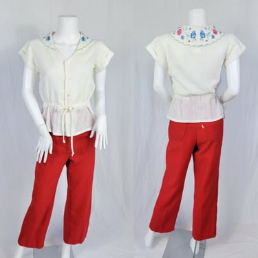 1970's Red Poly Lady Levi's Pants I Sz Med I W:28