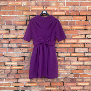 vintage 60s mod purple stanley korshak dress / s m small medium 
