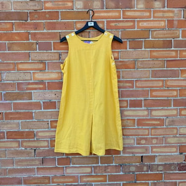 vintage 60s yellow shift mini dress / xs s extra small 