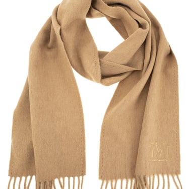 Maxmara Women Wkclara - Camel Stole With Monogram Embroidery