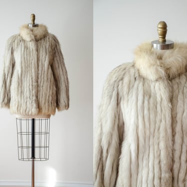 white fox fur coat | 70s 80s vintage Saga Fox plush real fur heavy warm winter stroller coat 