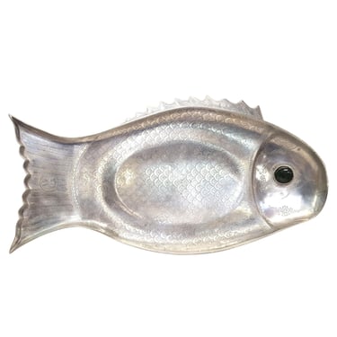 Vintage Arthur Court Large Aluminum Fish Serving Platter Circa 1975 