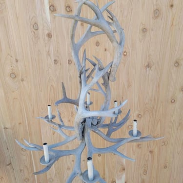 Deer Antler Electrified 6 Lamp Tall Chandelier
