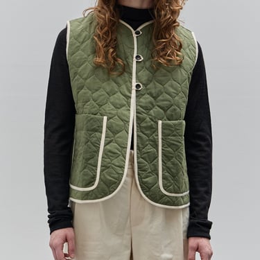 Cawley Quilted Oilskin Imogen Vest, Army