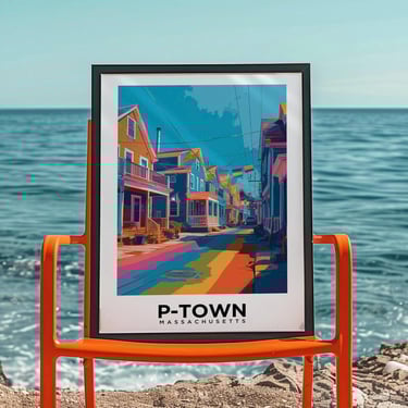Provincetown Cape Cod Travel Poster - LGBTQ Pride Art for Beach House and New England Wall Decor 