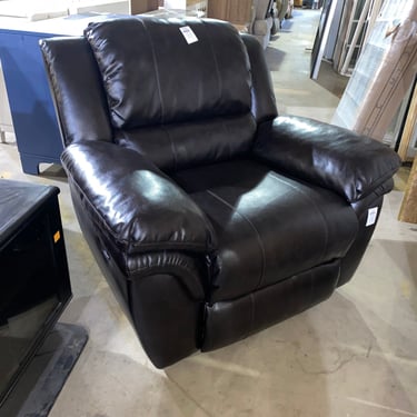 Dark Leather Recliner Arm Chair