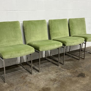 Holly Regency Dining Chair Green Velvet / Chrome Frame - Set Of 4 