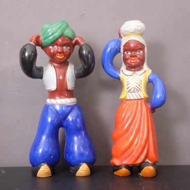 Vintage 1950s Hand-Painted Ceramic Arabian Figurines | Made in Japan | 10