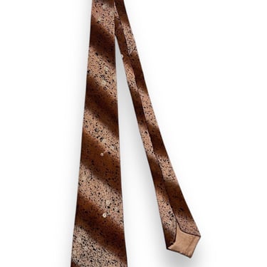 Vintage 1930s HAND TAILORED Silk Necktie ~ Art Deco / Rockabilly / Swing ~ Neck Tie / Cravat ~ Shadow Stripe / Abstract Print / Foulard 