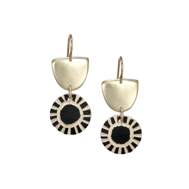 Mona Earrings - Brass + Ceramic