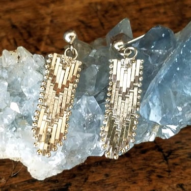 Vintage Geometric Earrings ITALY~Artisan Pushback Earrings Sterling Silver 925 Vintage Jewelry~Gifts for Her~JewelsandMetals 