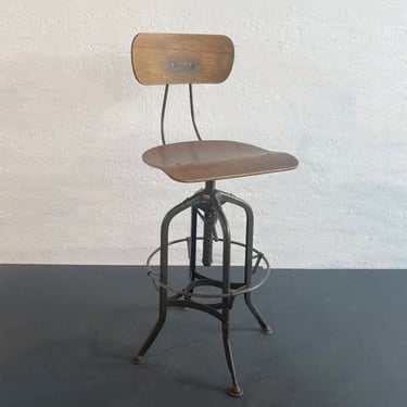 Industrial Swivel Drafting Stool By Toledo Metal Furniture Co.