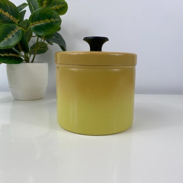 Vintage Yellow Metal Grease Canister with Strainer, Mid Century Canister Grease Jar, Vintage Decor, Vintage Farmhouse, Replacement Canister 