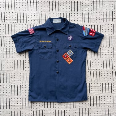 Vintage Navy Boy Scout Uniform Shirt 