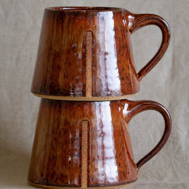 Brown Ceramic Mug | Handmade Mug for Coffee | Glossy Rust Glaze | Modern Pottery | Minimalist | Rustic Farmhouse | Housewarming Present 