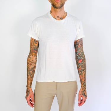 Vintage 70s HANES Blank White Single Stitch Tee | | The Vault 1969 