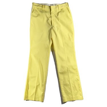 Vintage 70's Pleated Trouser Pants Fun Yellow