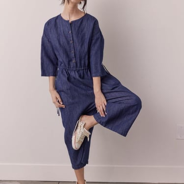 amente Denim button down jumpsuit - D. Blue