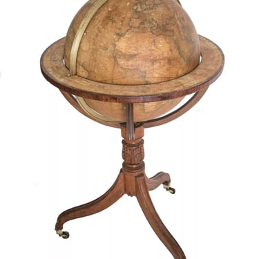 18-inch W & T M Bardin terrestrial globe on stand, English, 1843