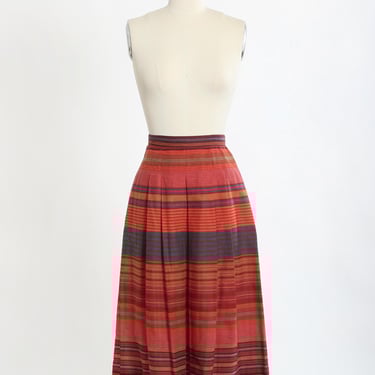 Vintage 70s 80s striped cotton blend skirt 