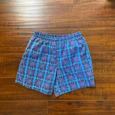 Vintage 1990’s Blue, Purple and Pink Geometric Shorts 