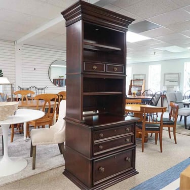 Stanley Cherry Two Piece Lighted Bookcase