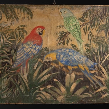 Oil Painting of Parrots