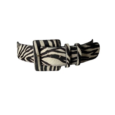 Vintage Accessories by Pearl Calf Hair Zebra Print Belt, 26-30 