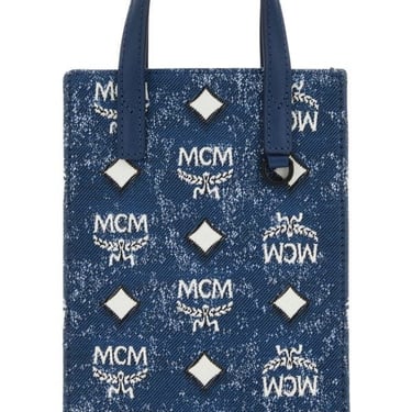 MCM Embroidered Canvas Aren Handbag