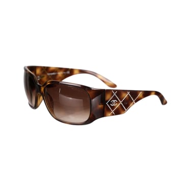 Chanel Tortoise Jumbo Rhinestone Sunglasses