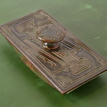 Tiffany Studios New York Chinese Pattern Bronze Rocker Blotter