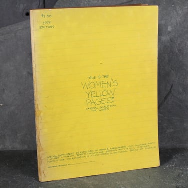 RARE! Women's Yellow Pages: Original Source Book for Women by the Boston Women's Collective, Inc., 1973 | Women's Equality Movement 