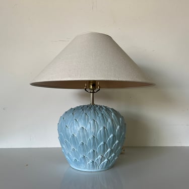 Vintage Artichoke Cast Plaster Table Lamp 