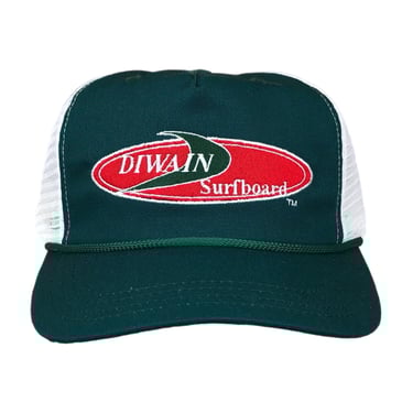 Vintage 70s/80s Diwain Surfboards California Made in USA Mesh Trucker SnapBack Hat Cap 