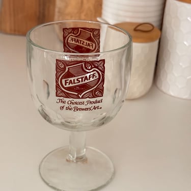 Vintage Falstaff Glass Beer Goblet 