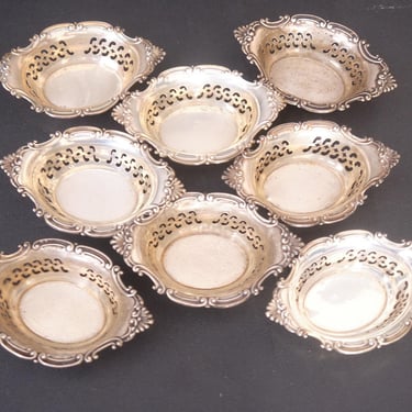 Antique Gorham Crownwell Sterling Silver Nut Dishes - Set of 8 ~ 188g 