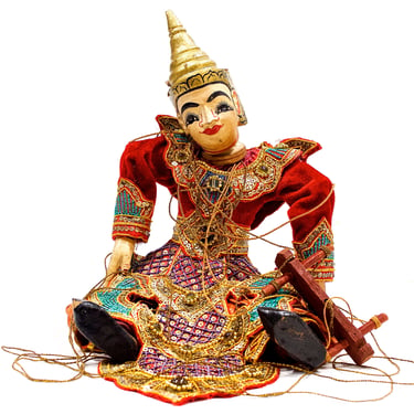 VINTAGE: 17" Old Burmese Puppet Marionette - Thailand - Asian Marionette - Hand Carved Horse - SKU Tub-25-00030864 