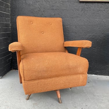 Rust Midcentury Swivel Rocker Chair