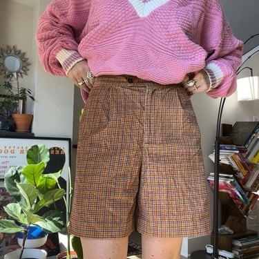 VTG 90s LizSport Plaid Corduroy Shorts 